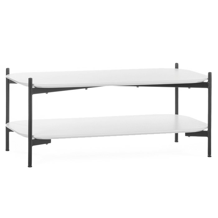 Кофейный стол two shelves WHITE Черный матовый Белый Кофейный стол two shelves WHITE Черный матовый Белый в Рязани | Loft Concept