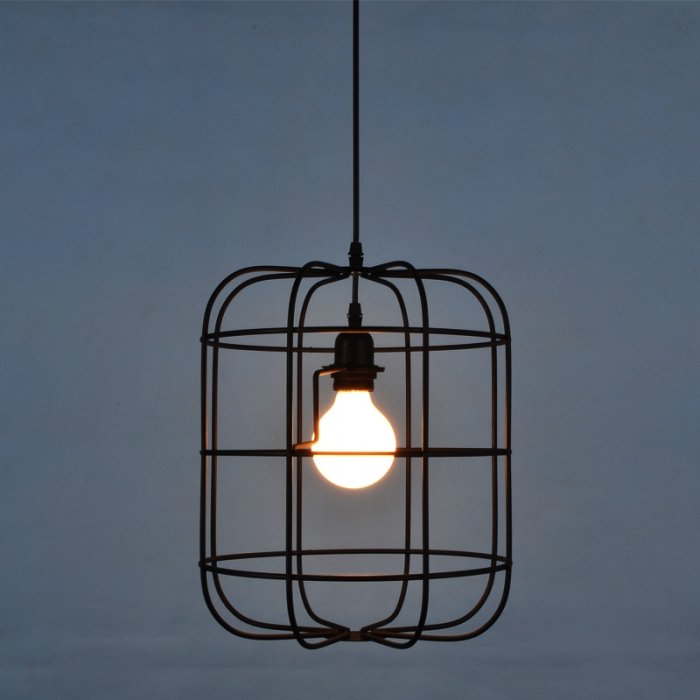 Подвесной светильник Loft Cage Barrel Черный Подвесной светильник Loft Cage Barrel Черный в Рязани | Loft Concept