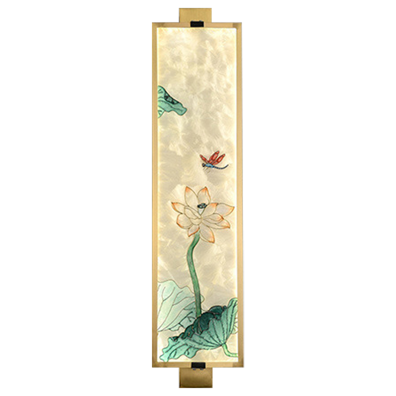 Настенный светильник Lotus Flower and Dragonfly Oriental Scenes Wall Lamp Золотой Бежевый Мульти Настенный светильник Lotus Flower and Dragonfly Oriental Scenes Wall Lamp Золотой Бежевый Мульти в Рязани | Loft Concept