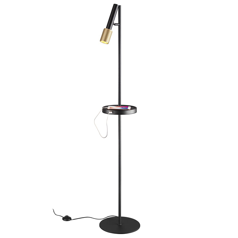 Торшер Eneko Floor Lamp Черный Золотой Торшер Eneko Floor Lamp Черный Золотой в Рязани | Loft Concept