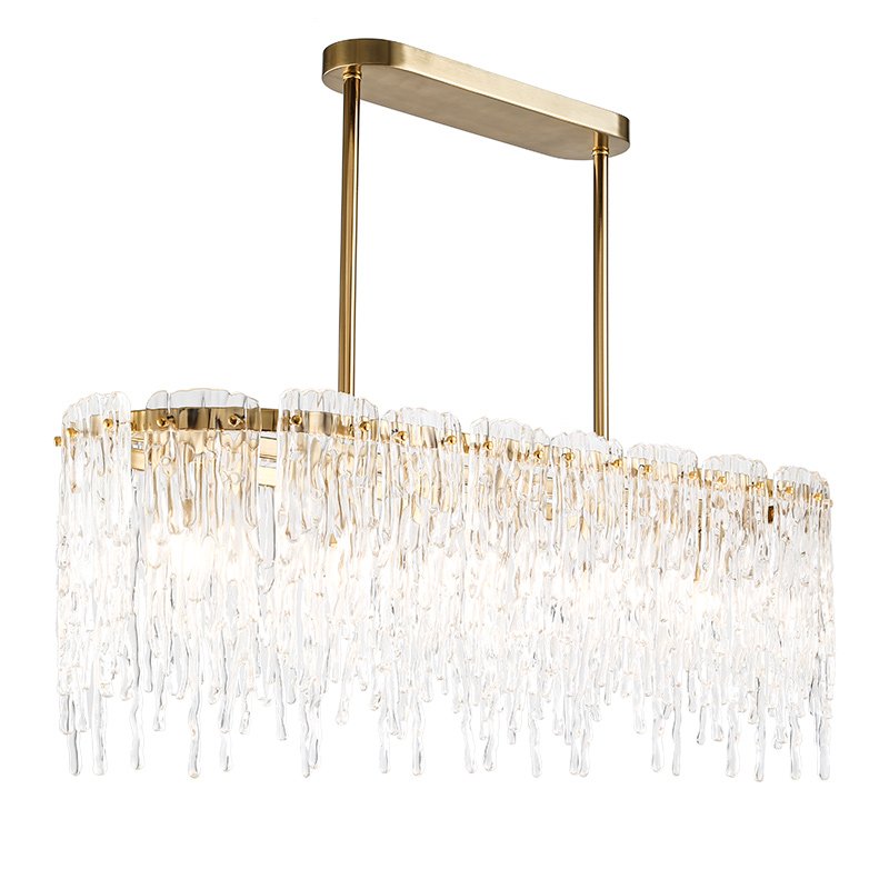 Люстра Cold Heart Chandelier Rectangle Золотой Прозрачное Стекло Люстра Cold Heart Chandelier Rectangle Золотой Прозрачное Стекло в Рязани | Loft Concept