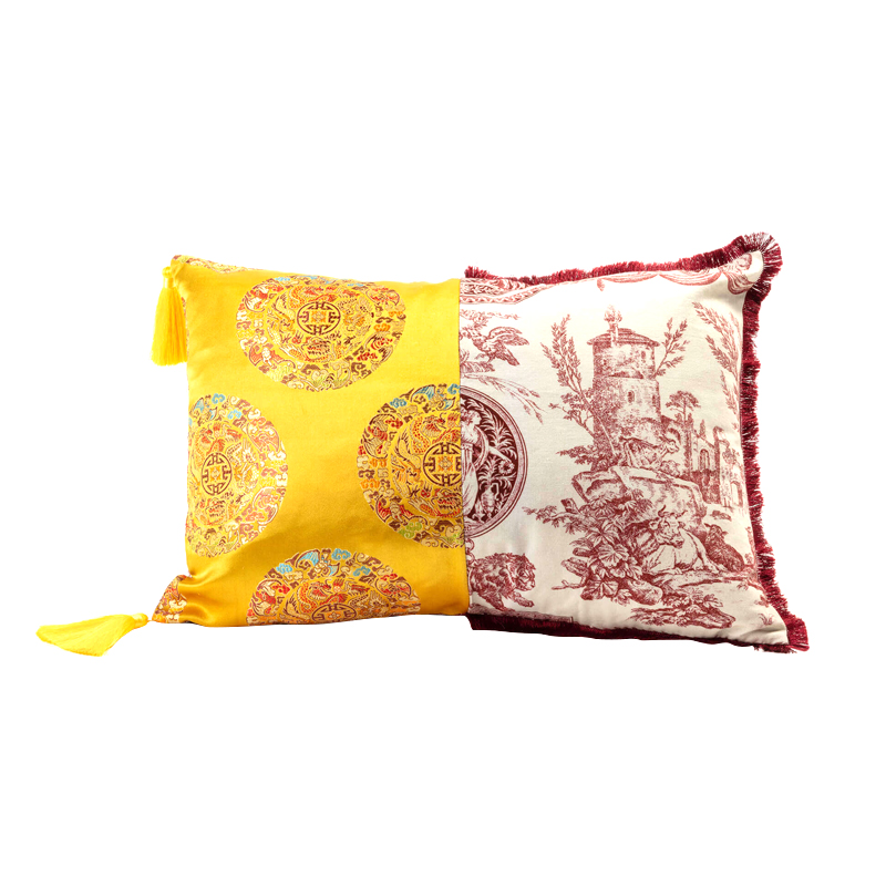 Подушка Hybrid Cushion Ottavia Белый Красный Желтый Подушка Hybrid Cushion Ottavia Белый Красный Желтый в Рязани | Loft Concept