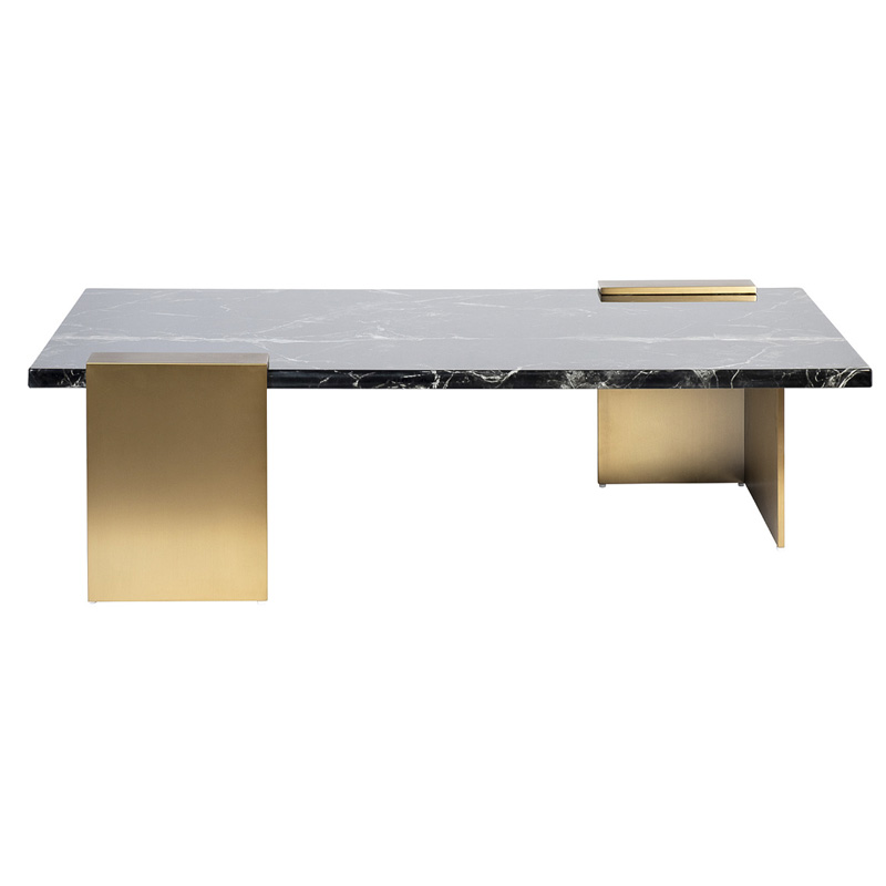Кофейный стол tormund Coffee Table матовое золото Черный Мрамор Nero Кофейный стол tormund Coffee Table матовое золото Черный Мрамор Nero в Рязани | Loft Concept