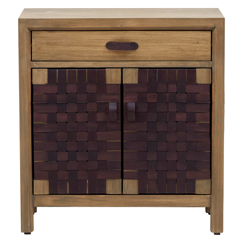 Комод Braided Leather Wood Chest of Drawers M Коричневый Древесина Комод Braided Leather Wood Chest of Drawers M Коричневый Древесина в Рязани | Loft Concept