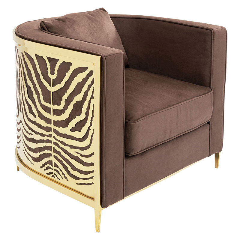 Дизайнерское кресло Velvet Ice Breaker Armchair Коричневый Золотой Дизайнерское кресло Velvet Ice Breaker Armchair Коричневый Золотой в Рязани | Loft Concept