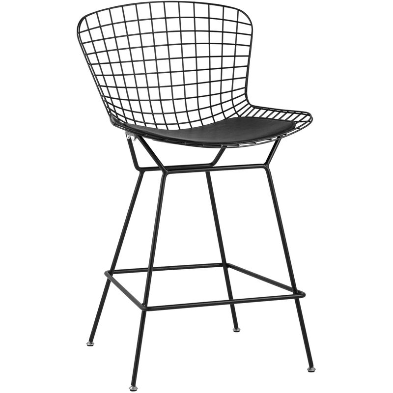 Полубарный стул Bertoia Barstool Черный Матовый Металл Черный в Рязани | Loft Concept 