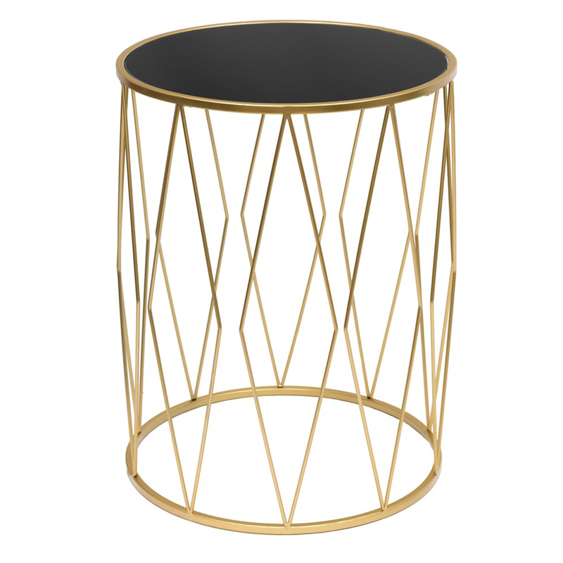 Приставной стол Geometric Interior Table черное стекло Золотой Черный Приставной стол Geometric Interior Table черное стекло Золотой Черный в Рязани | Loft Concept