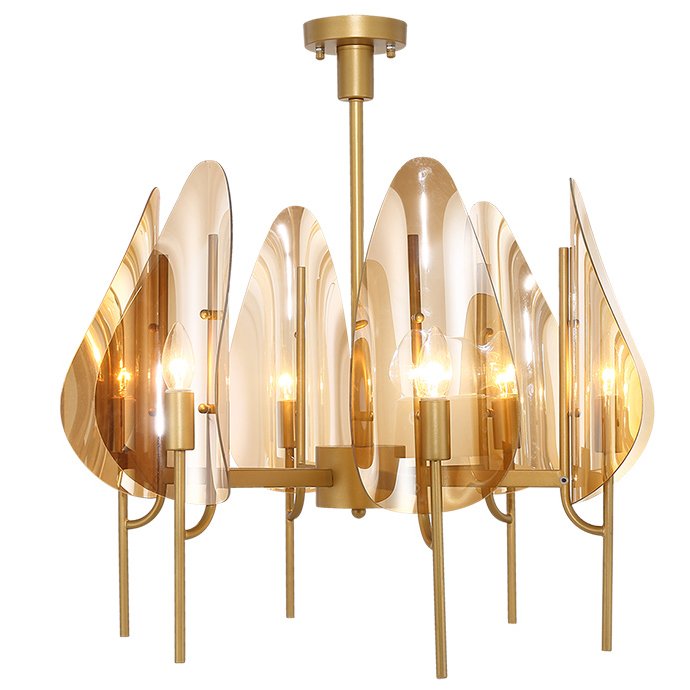 Люстра Chandelier Max Ingrand Fontana Arte Amber glass Золотой Янтарь (Amber) Люстра Chandelier Max Ingrand Fontana Arte Amber glass Золотой Янтарь (Amber) в Рязани | Loft Concept
