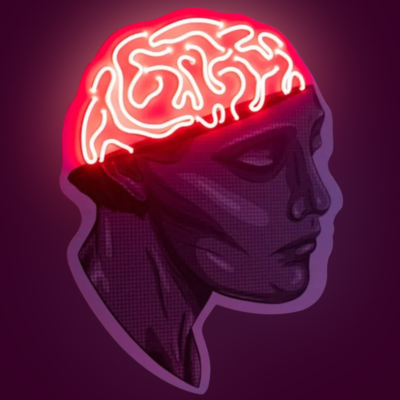 Неоновая настенная лампа Neon Brain Wall Lamp Фиолетовый Красный Неоновая настенная лампа Neon Brain Wall Lamp Фиолетовый Красный в Рязани | Loft Concept