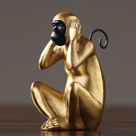 Статуэтка Monkey dont hear Глянцевое золото Статуэтка Monkey dont hear Глянцевое золото в Рязани | Loft Concept