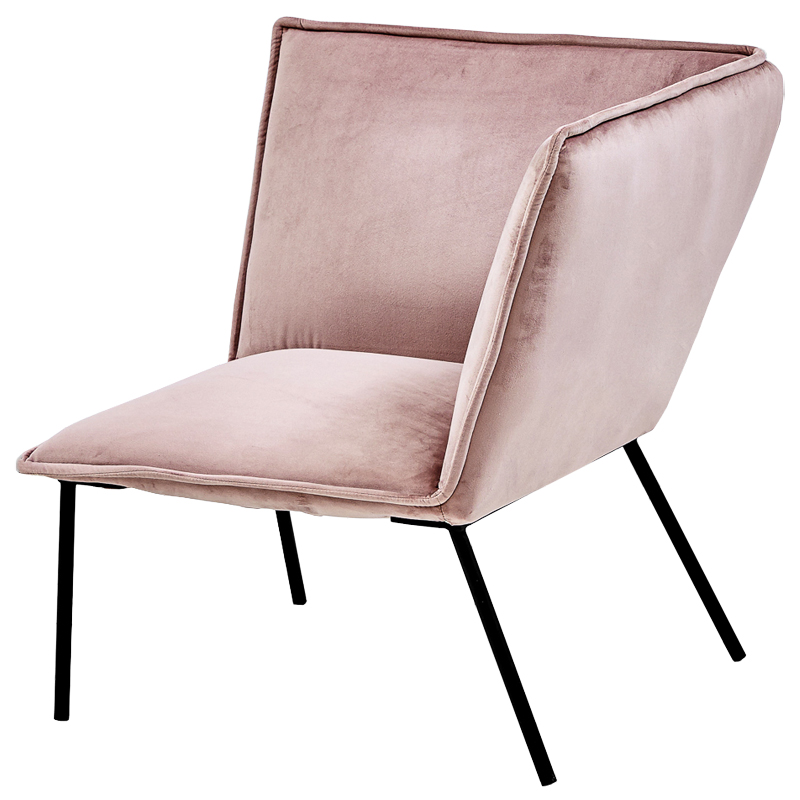 Кресло Corner Armchair pink Розовый пастельный Черный Кресло Corner Armchair pink Розовый пастельный Черный в Рязани | Loft Concept