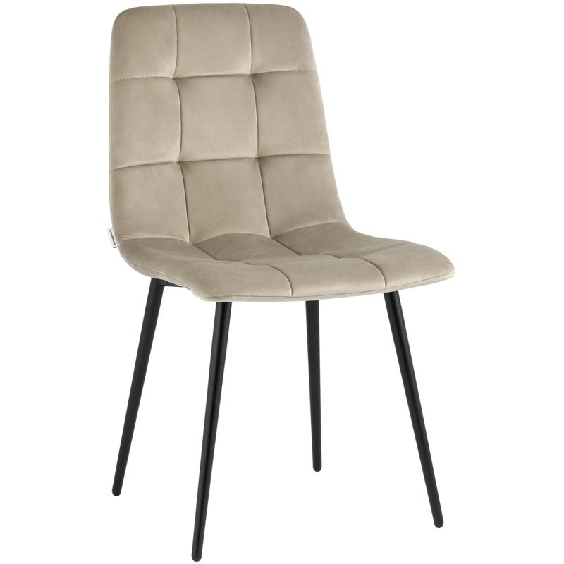 Стул NANCY Chair Светло-Бежевый Велюр Бежевый Черный Стул NANCY Chair Светло-Бежевый Велюр Бежевый Черный в Рязани | Loft Concept
