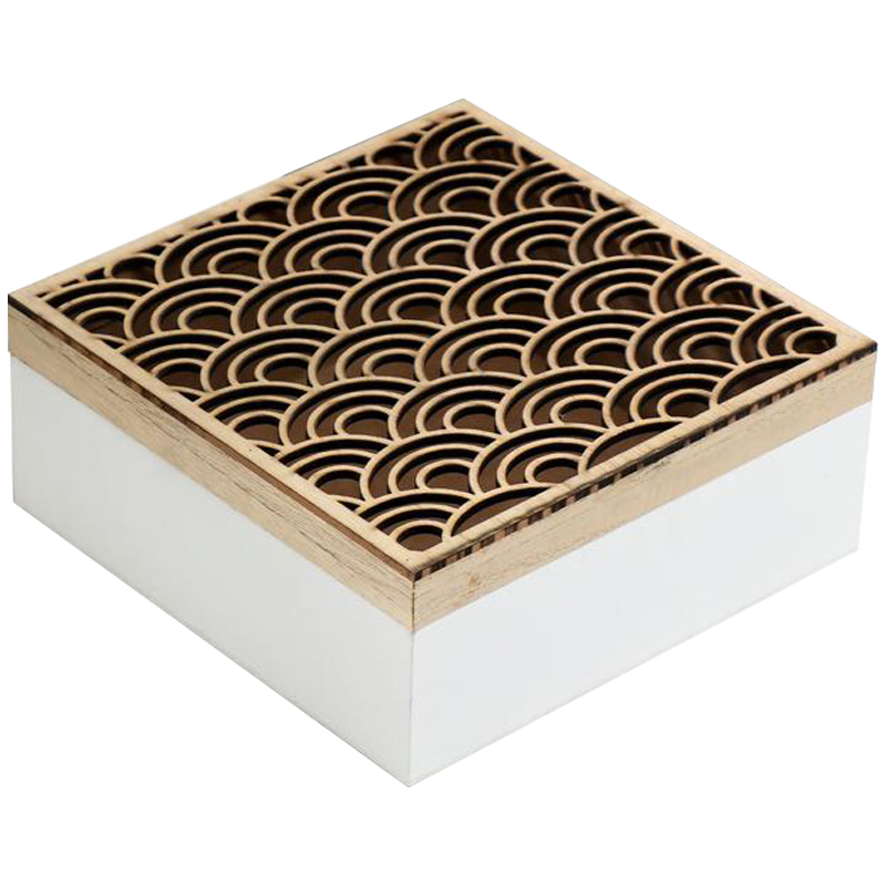Шкатулка Scales Pattern Box Древесина Белый Шкатулка Scales Pattern Box Древесина Белый в Рязани | Loft Concept