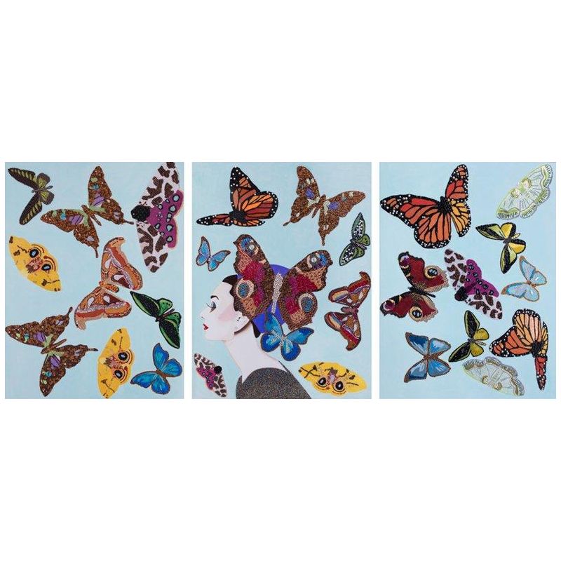 Картина Audrey with Swarming Butterflies Triptych Мульти Картина Audrey with Swarming Butterflies Triptych Мульти в Рязани | Loft Concept