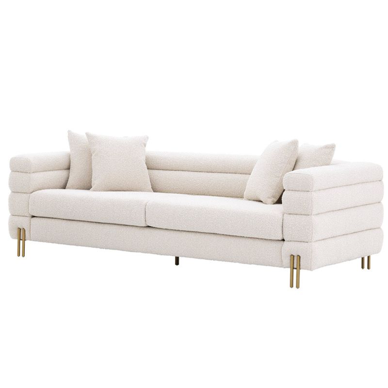 Диван Sofa York boucle cream Кремовый Латунь в Рязани | Loft Concept 
