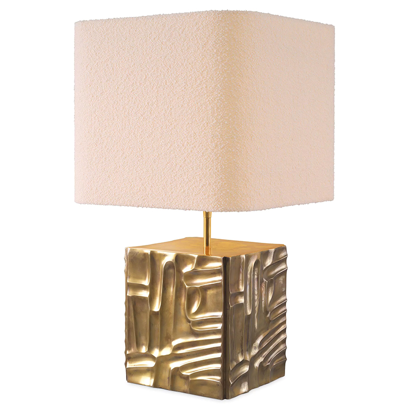 Настольная лампа Eichholtz Table Lamp Oregon Bouclé Латунь Белый Настольная лампа Eichholtz Table Lamp Oregon Bouclé Латунь Белый в Рязани | Loft Concept