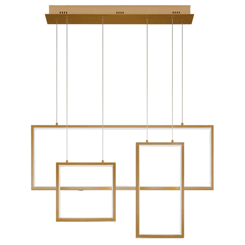 Люстра Rectangle Geometry Chandelier Gold 3 Золотой Люстра Rectangle Geometry Chandelier Gold 3 Золотой в Рязани | Loft Concept