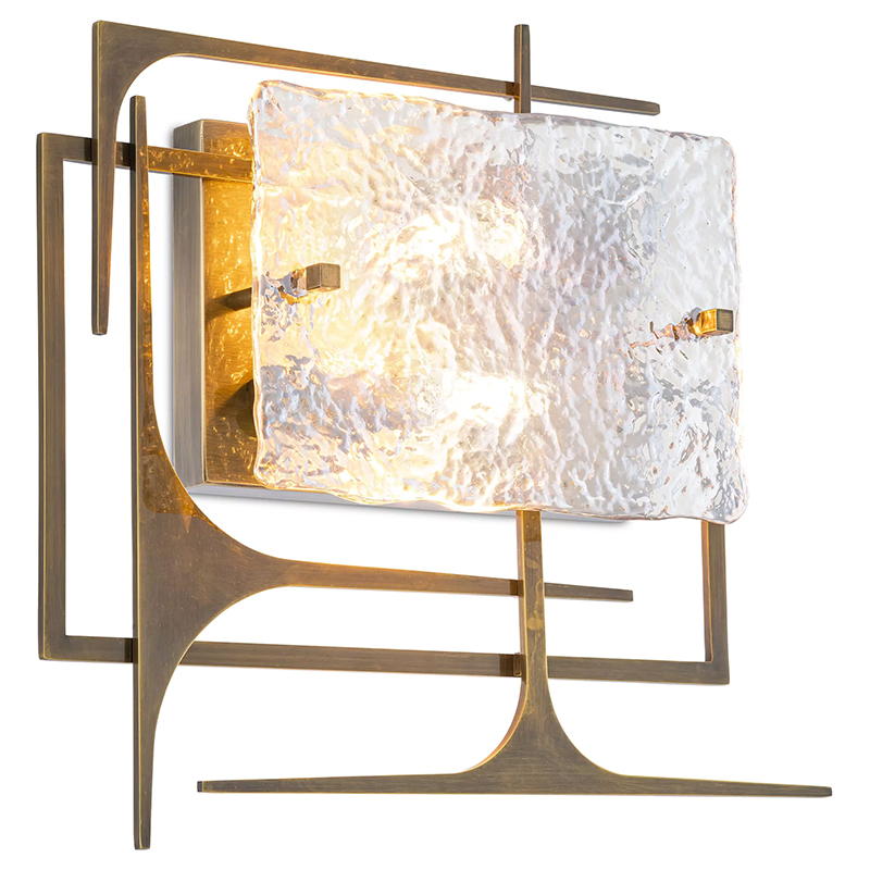 Бра Eichholtz Wall Lamp Zeno Прозрачное Стекло Латунь Бра Eichholtz Wall Lamp Zeno Прозрачное Стекло Латунь в Рязани | Loft Concept