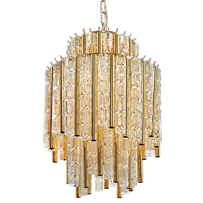 Люстра Chandelier Gigi Gold Глянцевое золото Прозрачное Стекло Люстра Chandelier Gigi Gold Глянцевое золото Прозрачное Стекло в Рязани | Loft Concept