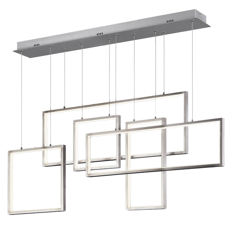 Люстра Rectangle Geometry Chandelier Nickel 5 Никель Сатин Люстра Rectangle Geometry Chandelier Nickel 5 Никель Сатин в Рязани | Loft Concept