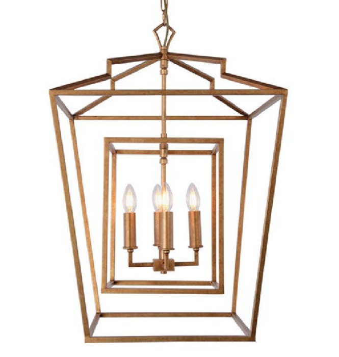 Подвесные светильники Darlana Lantern Chandelier Золотой Подвесные светильники Darlana Lantern Chandelier Золотой в Рязани | Loft Concept