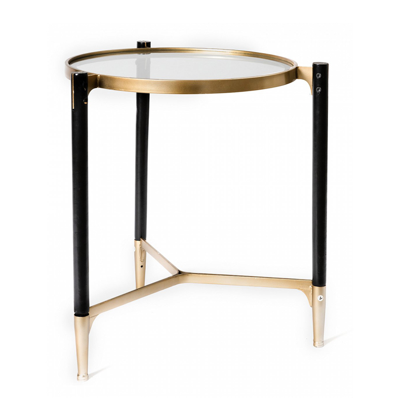 Приставной столик Black & Gold Table round Черный матовое золото Приставной столик Black & Gold Table round Черный матовое золото в Рязани | Loft Concept
