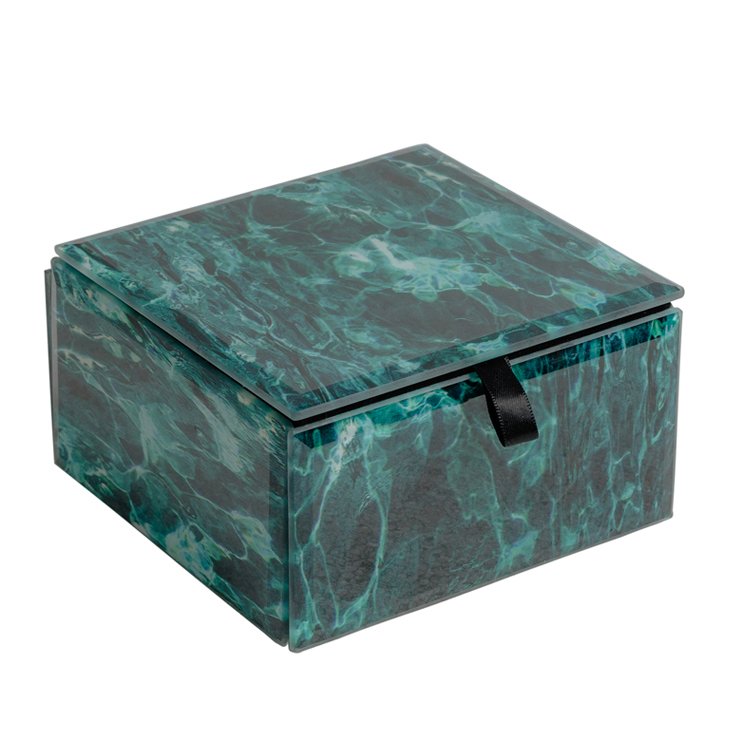 Шкатулка Turquoise Smoke Cube Бирюзовый Шкатулка Turquoise Smoke Cube Бирюзовый в Рязани | Loft Concept