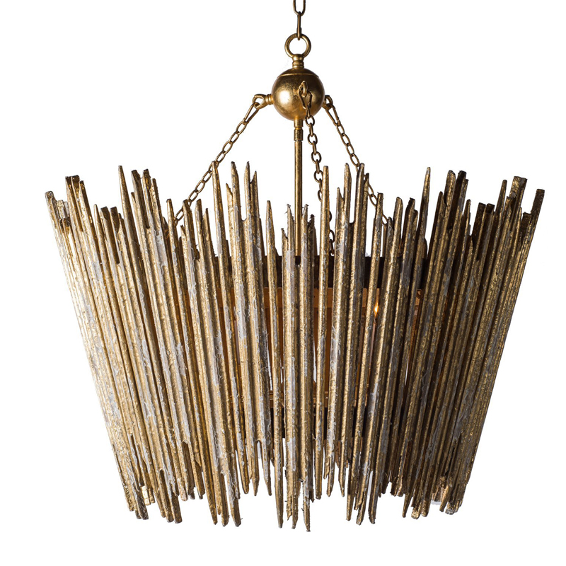 Люстра Ragna Golden Wooden Rods Chandelier Золотой Люстра Ragna Golden Wooden Rods Chandelier Золотой в Рязани | Loft Concept