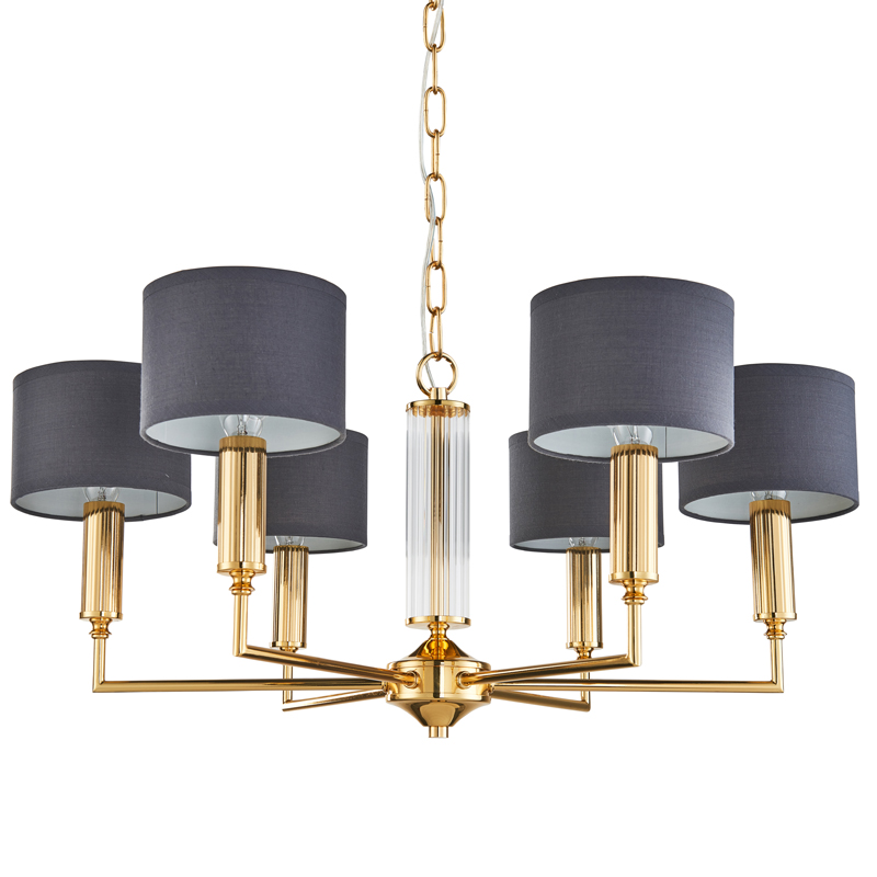 Люстра Laurent Chandelier grey 66 Глянцевое золото Серый Прозрачный Люстра Laurent Chandelier grey 66 Глянцевое золото Серый Прозрачный в Рязани | Loft Concept