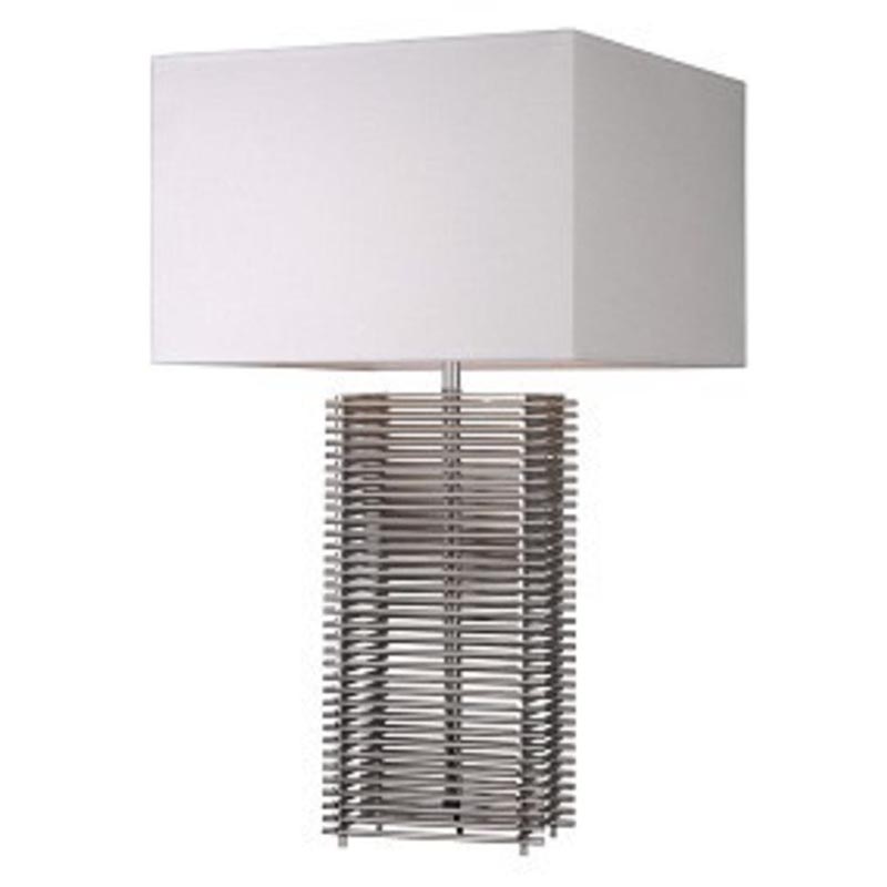 Настольная лампа Milburn Table Lamp Хром Белый Настольная лампа Milburn Table Lamp Хром Белый в Рязани | Loft Concept