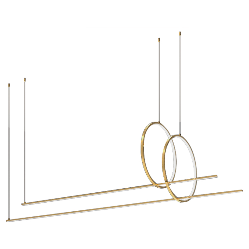 Подвесной Дизайнерский Светильник Ursa Geometric Ring Lamp 2 кольца Золотой Подвесной Дизайнерский Светильник Ursa Geometric Ring Lamp 2 кольца Золотой в Рязани | Loft Concept