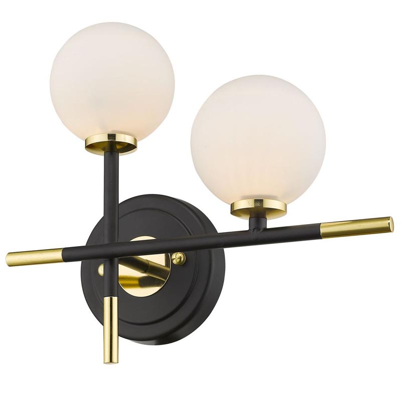 Бра Galant Sconce gold right Золотой Черный Белое матовое стекло Бра Galant Sconce gold right Золотой Черный Белое матовое стекло в Рязани | Loft Concept