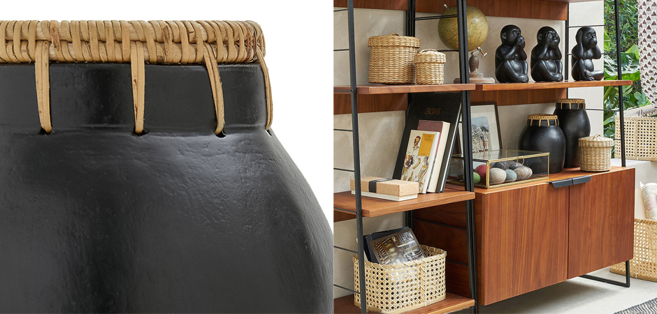 Ваза Ceramic Vase & Rattan D17 Ваза Ceramic Vase & Rattan D17 - Loft-Concept в Рязани