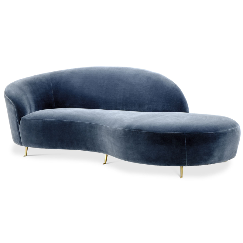 Кушетка Eichholtz Sofa Khan Синий Латунь Кушетка Eichholtz Sofa Khan Синий Латунь в Рязани | Loft Concept