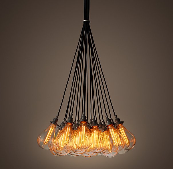 Подвесной светильник Glass Teardrop Pear 19 Черный Подвесной светильник Glass Teardrop Pear 19 Черный в Рязани | Loft Concept