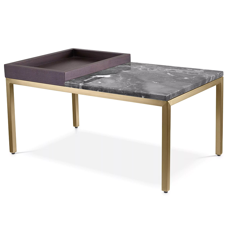 Приставной стол Eichholtz Side Table Forma Латунь Коричневый Серый Приставной стол Eichholtz Side Table Forma Латунь Коричневый Серый в Рязани | Loft Concept
