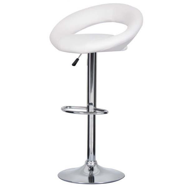 Барный стул Ring Dark White Хром Белый Барный стул Ring Dark White Хром Белый в Рязани | Loft Concept