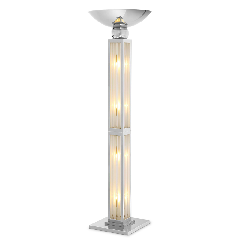 Торшер Eichholtz Floor Lamp Dorrell Никель Прозрачный Торшер Eichholtz Floor Lamp Dorrell Никель Прозрачный в Рязани | Loft Concept