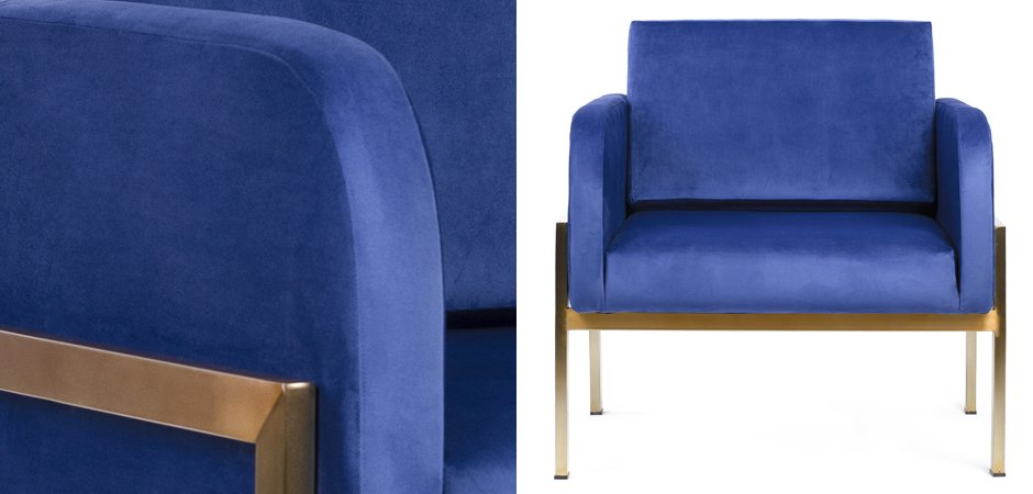 Кресло Velvet Ardmore Chair blue Кресло Velvet Ardmore Chair blue - Loft-Concept в Рязани