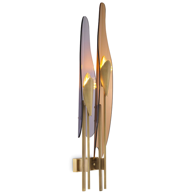 Бра Eichholtz Wall Lamp Sky Янтарный Стекло Смок Латунь Бра Eichholtz Wall Lamp Sky Янтарный Стекло Смок Латунь в Рязани | Loft Concept