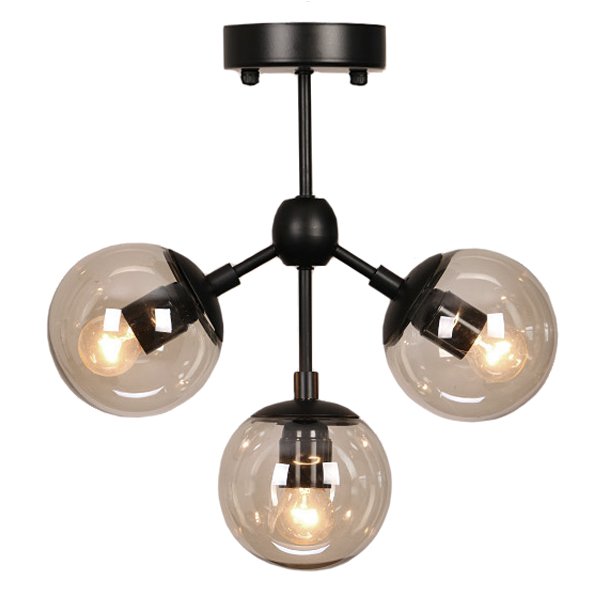 Люстра Modo Chandelier 3 Globes Дымчатый (Smoke) Люстра Modo Chandelier 3 Globes Дымчатый (Smoke) в Рязани | Loft Concept