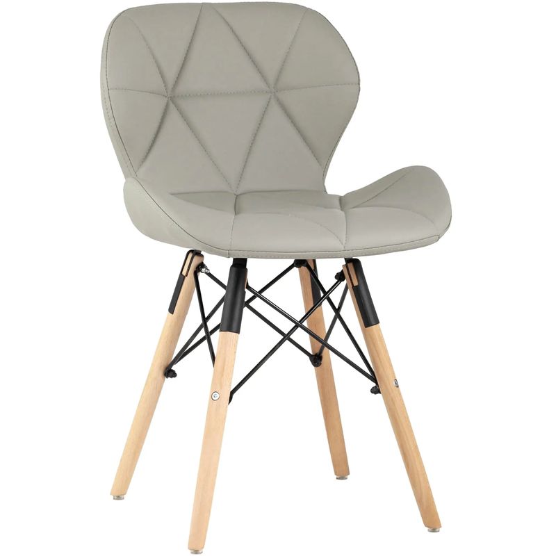 Стул Jeroen Chair Серая Экокожа Серый Древесина Черный в Рязани | Loft Concept 