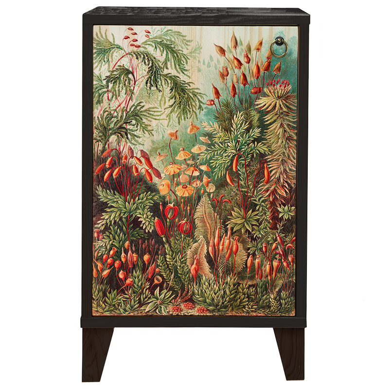 Тумба с цветочным изображением Floral Print Nighstand Черный Мульти Тумба с цветочным изображением Floral Print Nighstand Черный Мульти в Рязани | Loft Concept