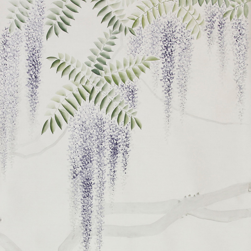 Обои в японском стиле Wisteria Lavender on Natural Mica metallic silk Обои в японском стиле Wisteria Lavender on Natural Mica metallic silk в Рязани | Loft Concept