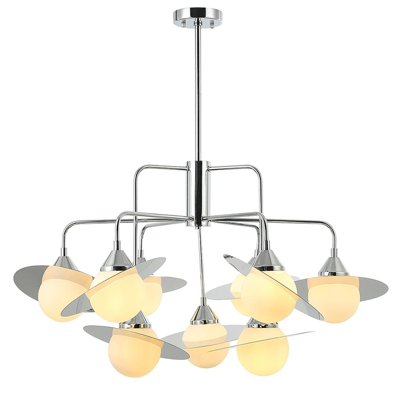 Люстра Phainon Chrome Chandelier 9 Хром Белый Люстра Phainon Chrome Chandelier 9 Хром Белый в Рязани | Loft Concept