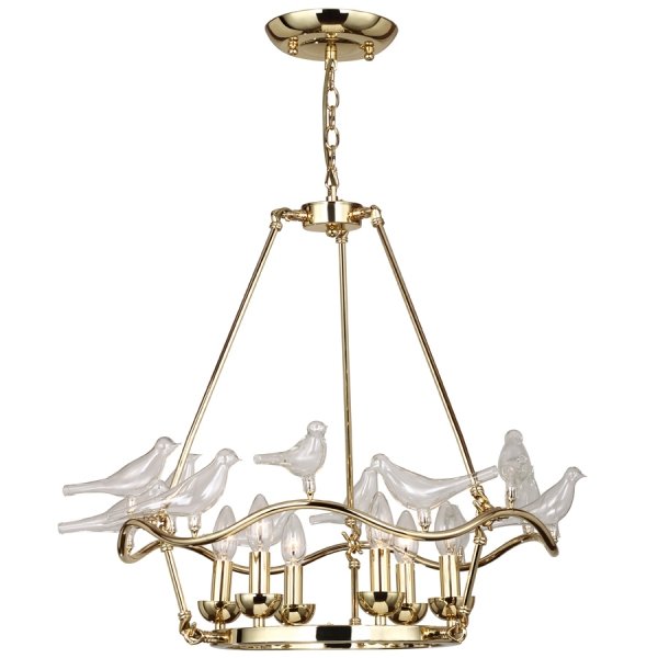 Люстра Dove Chandelier Glass Bird 6 Золотой Люстра Dove Chandelier Glass Bird 6 Золотой в Рязани | Loft Concept