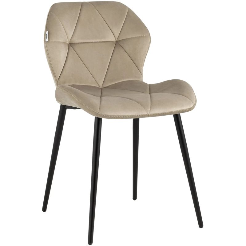 Стул Jeroen Chair II Бежевый Велюр Бежевый Черный Стул Jeroen Chair II Бежевый Велюр Бежевый Черный в Рязани | Loft Concept