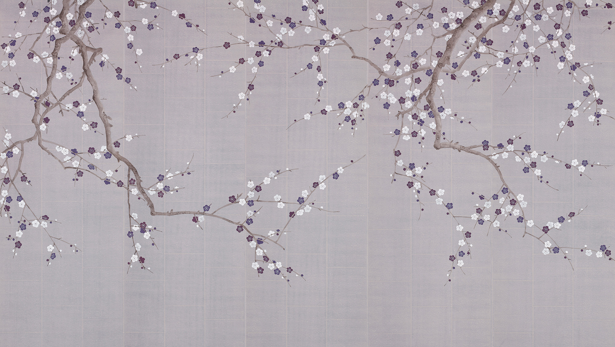 Обои ручная роспись Plum Blossom Lavender on Rich Mauve India tea paper Обои ручная роспись Plum Blossom Lavender on Rich Mauve India tea paper - постер Loft-Concept в Рязани