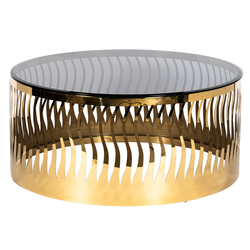 Кофейный стол Emerson Coffee Table Глянцевое золото Стекло Смок Кофейный стол Emerson Coffee Table Глянцевое золото Стекло Смок в Рязани | Loft Concept