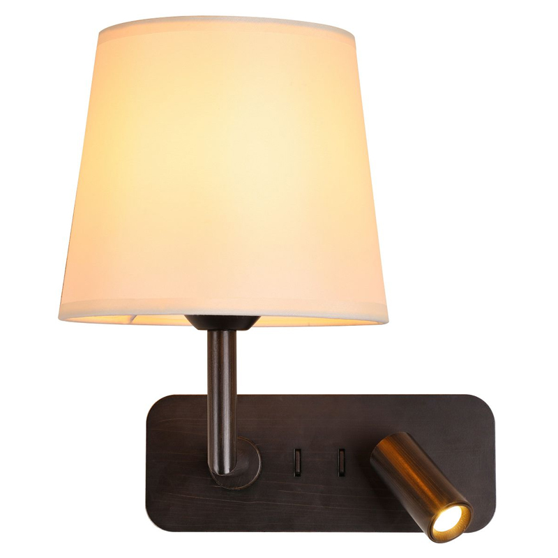 Бра с абажуром Trumpet Lamp Black 2 лампы Черный Белый Бежевый в Рязани | Loft Concept 
